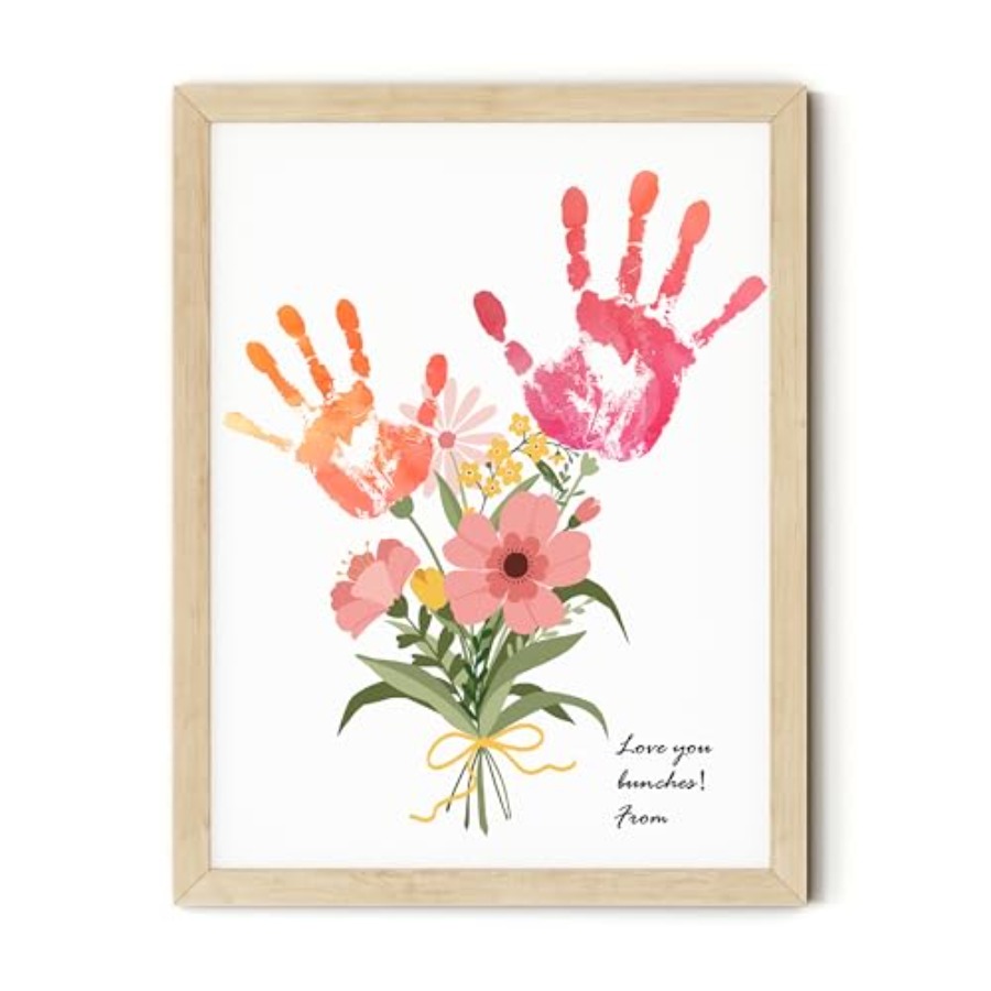 Art Craft And - Flower Bouquet Handprint Art Craft DIY