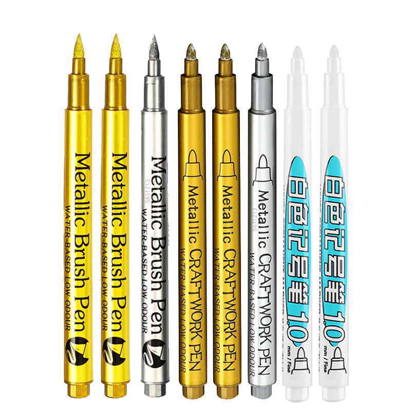 Art And Craft Photos - GN 6Pcs Metallic Marker Pens Permanent