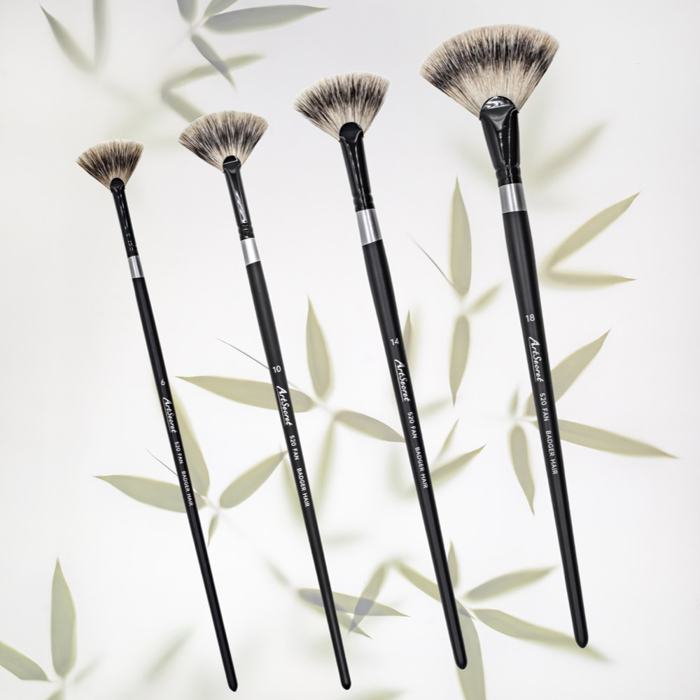 Gouache Paint Set - ArtSecret Badger Hair Fan Shape Art
