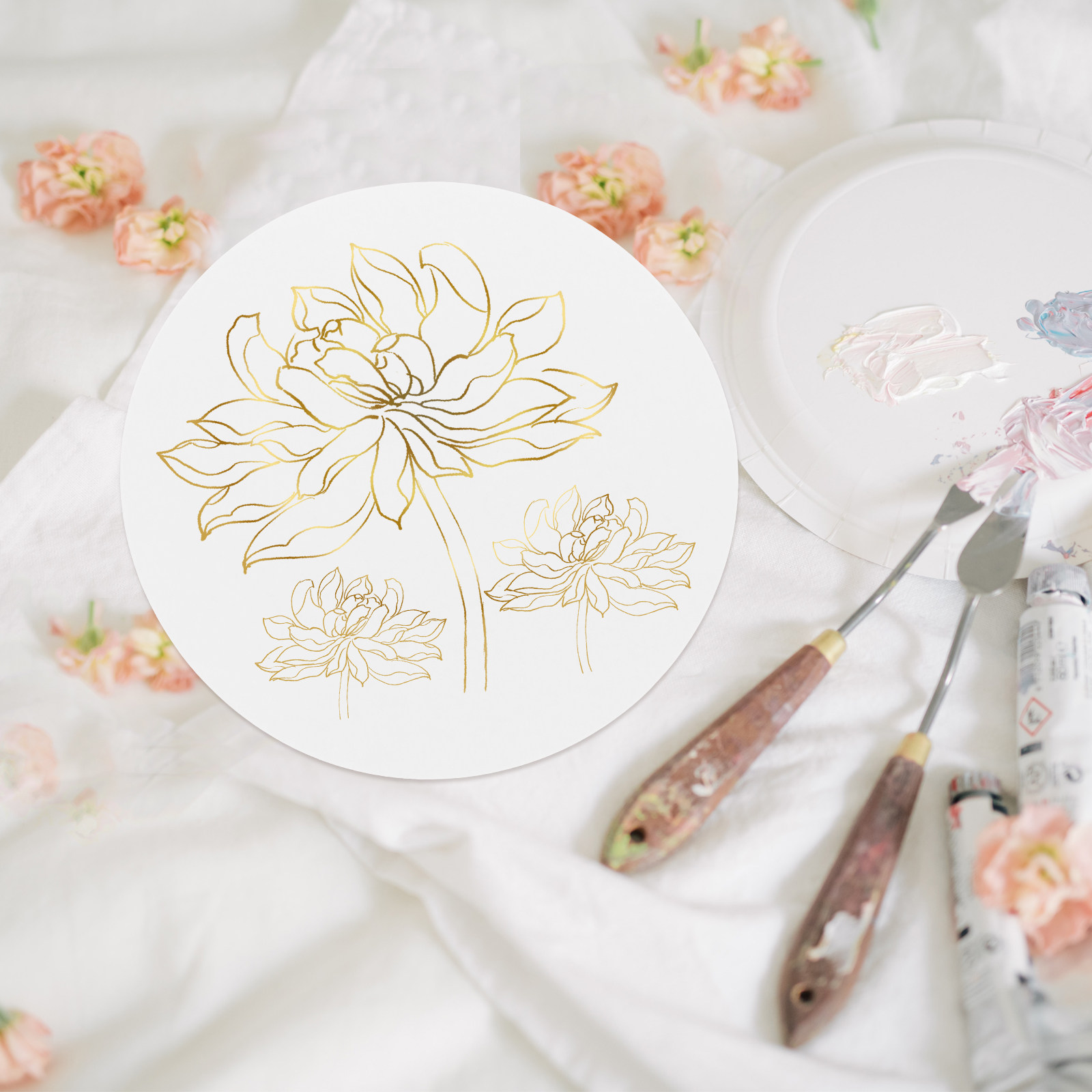 Art Craft With Cardboard - 20Pcs Round Painting Cardboard Thick Premium