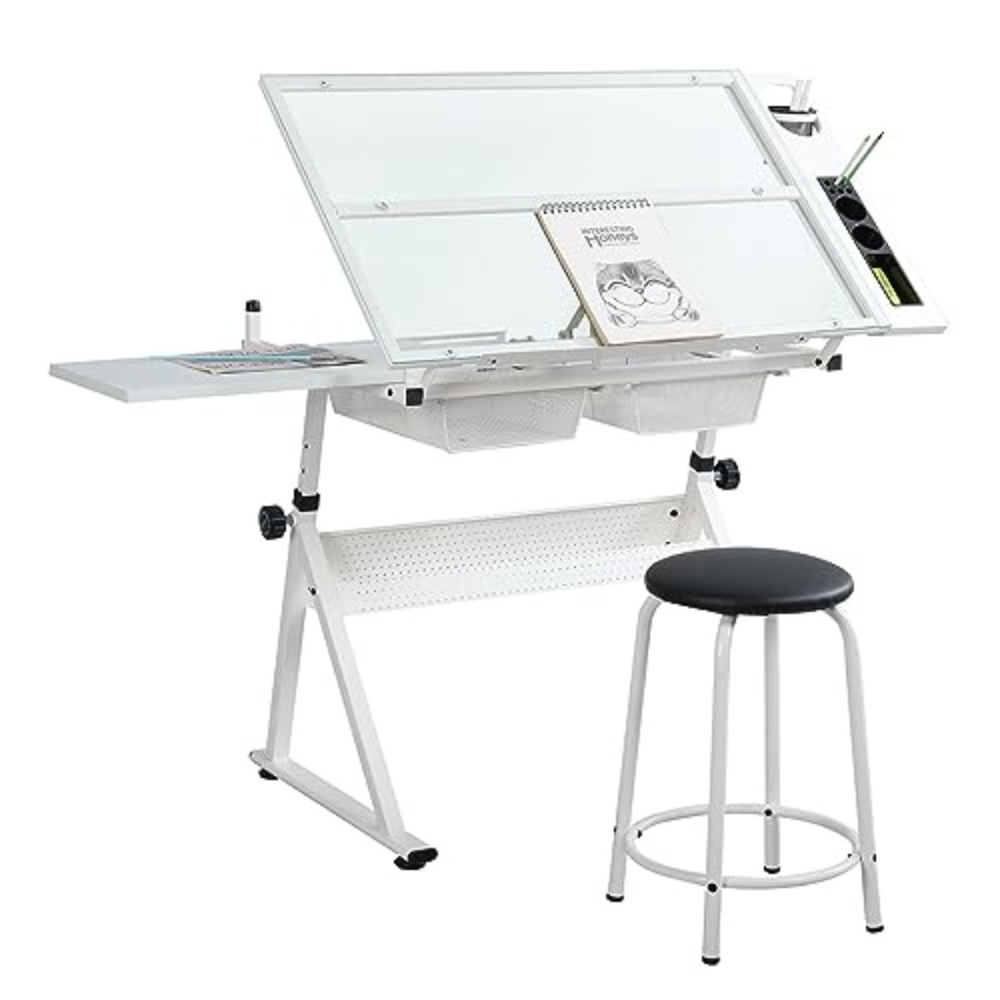 Art & Craft Teacher - Drafting Table with Stool Modern Adjustable
