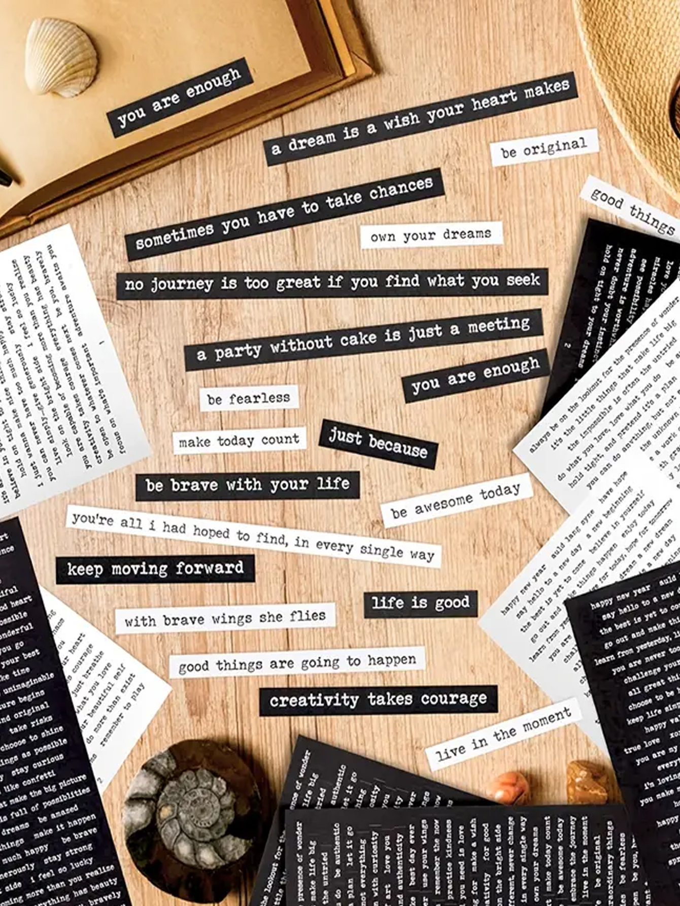 Art Craft Quotes - 8 Sheets/406pcs Motivational Quotes Stickers for
