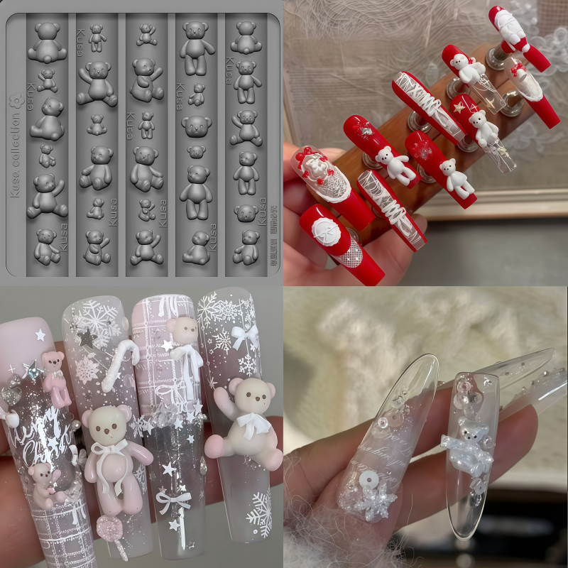 Art Craft Template - Hand-carved Bear Doll Knitted Woolen Accessory