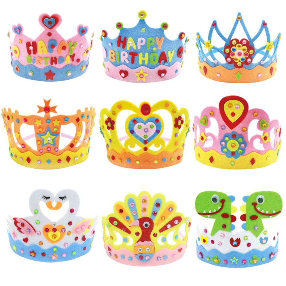 Art Craft 6 Year Old - Children's Non-woven DIY Crown Hat Princess