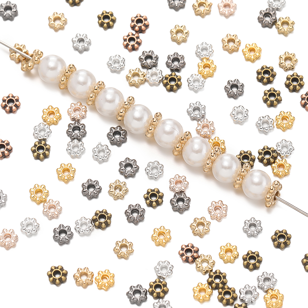 Art Craft Making - 200pcs/lot 4/6mm Daisy Snowflake Flower Spacer