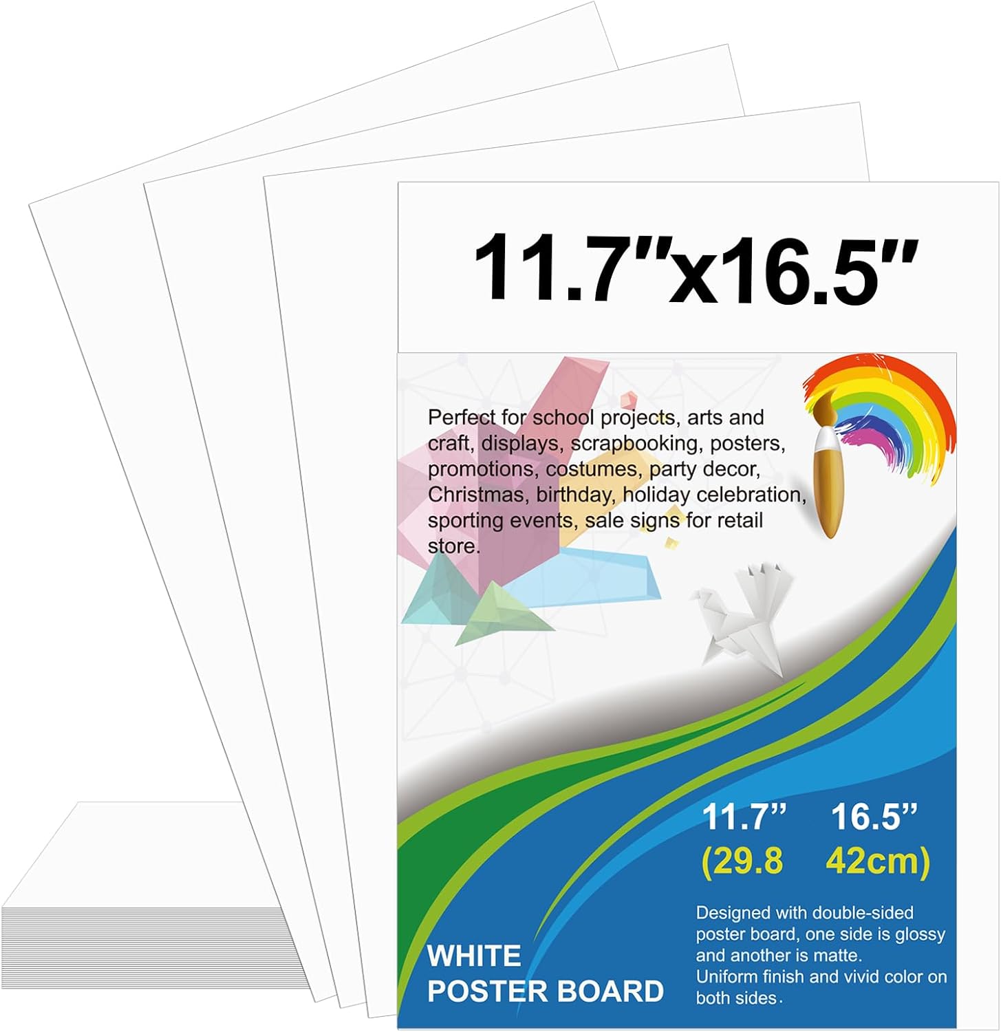 Art Craft In Paper - 25 Pack White Poster Board 11.7x16.5