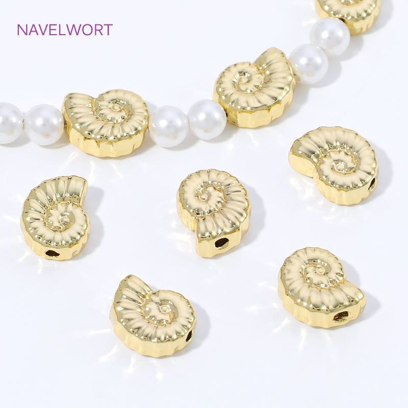 Art Craft Making - 14K Gold Plated Brass Conch Spacer
