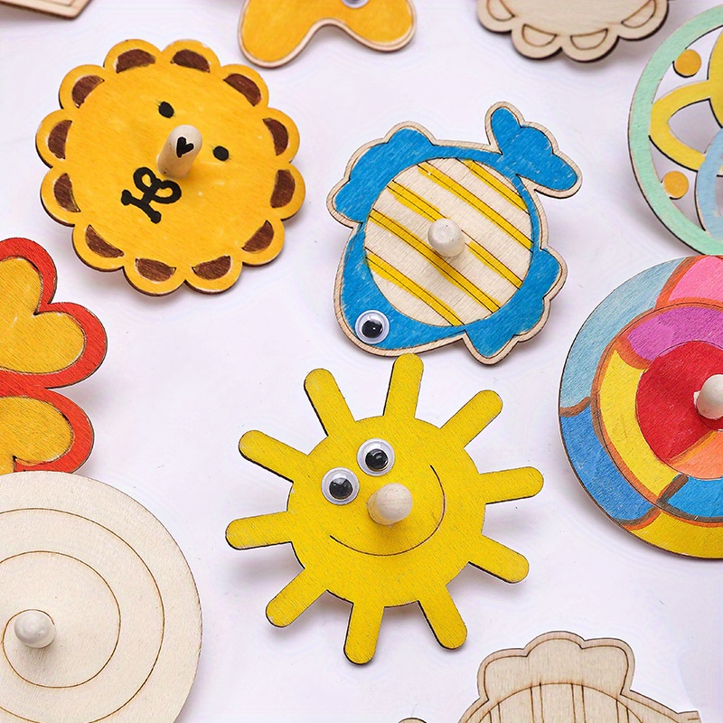 16pcs Wooden Spinning Top Craf – обзор и цена Art Craft Ideas For Kids