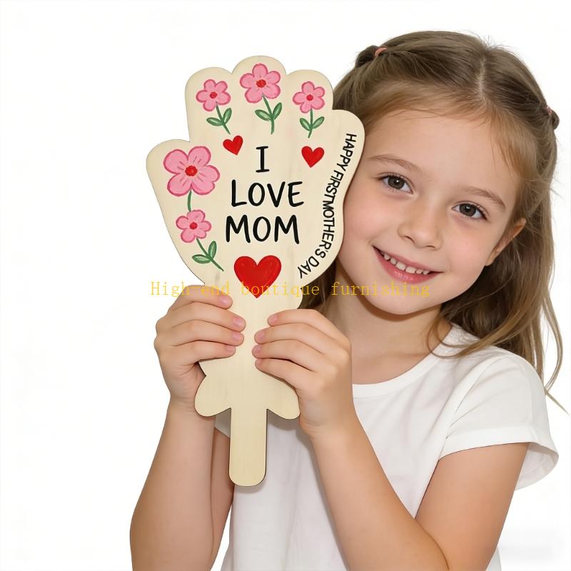 L9NB Wooden Hand Painted Flowe – обзор и цена Art Craft Mother'S Day