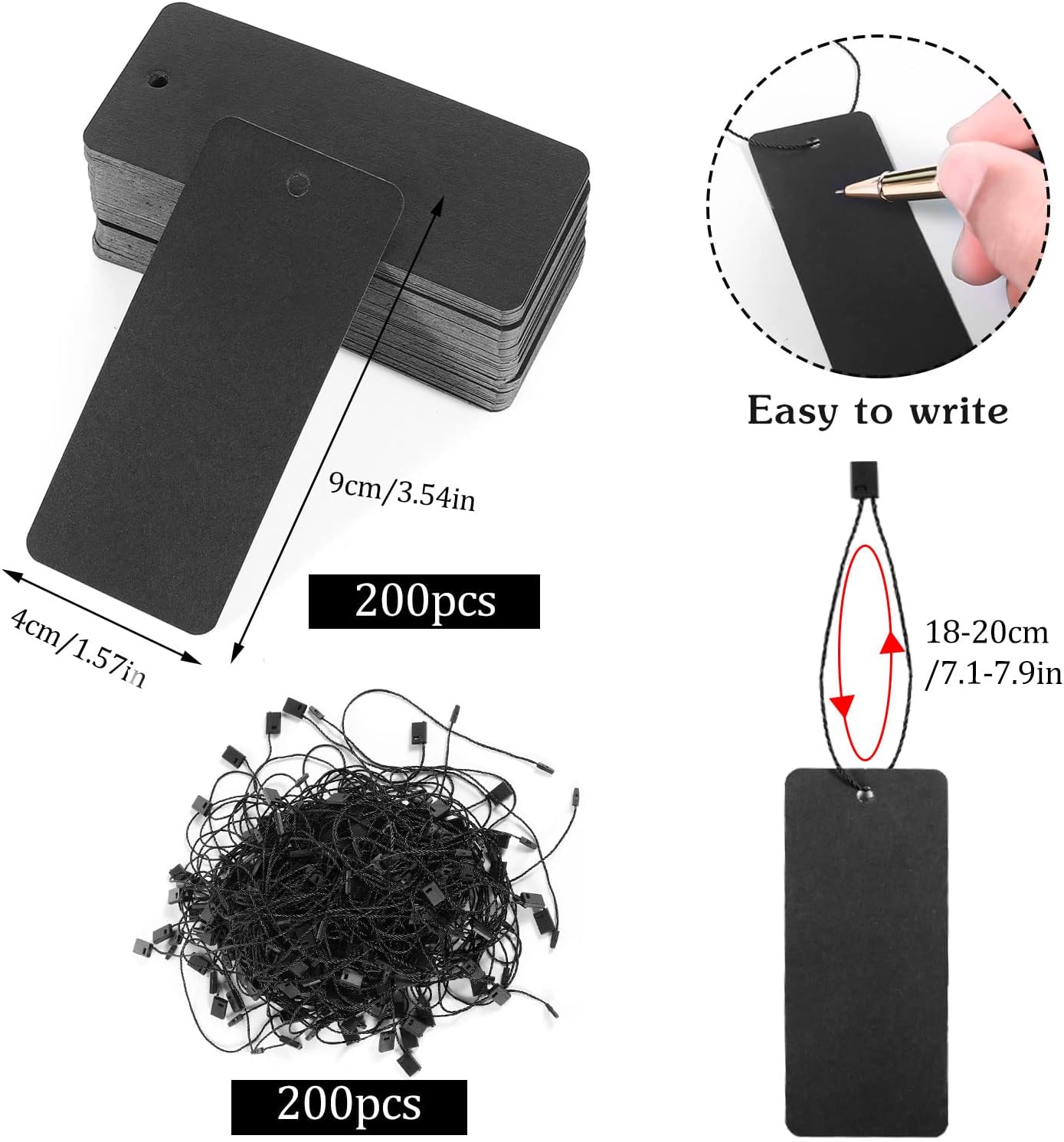 200 Black Paper Clothing Tags  – обзор и цена Art Craft In Paper