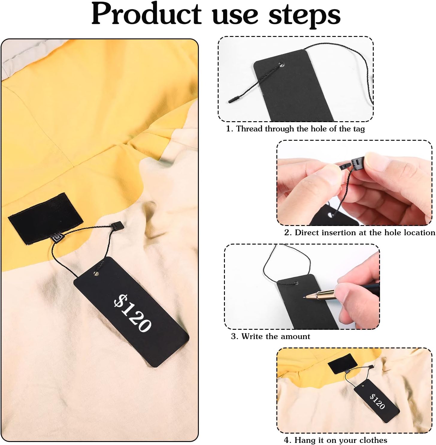200 Black Paper Clothing Tags  – обзор и цена Art Craft In Paper