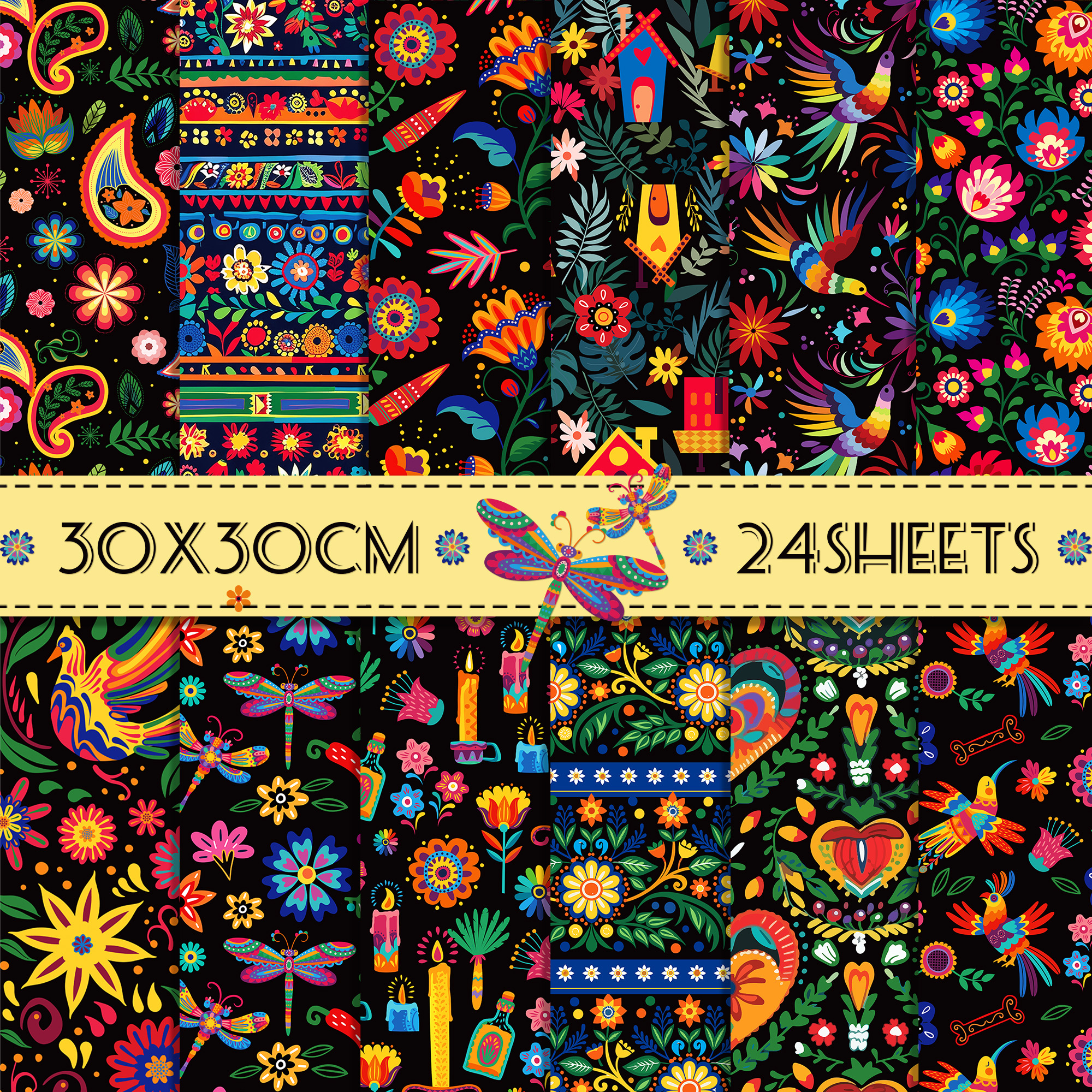 24pcs Mexican Scrapbook Paper  – обзор и цена Art Craft In Paper
