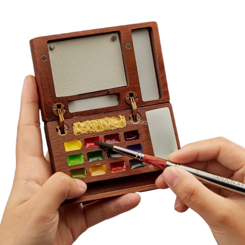Travel Painting Box Solid Wood – обзор и цена Gouache Paint Set