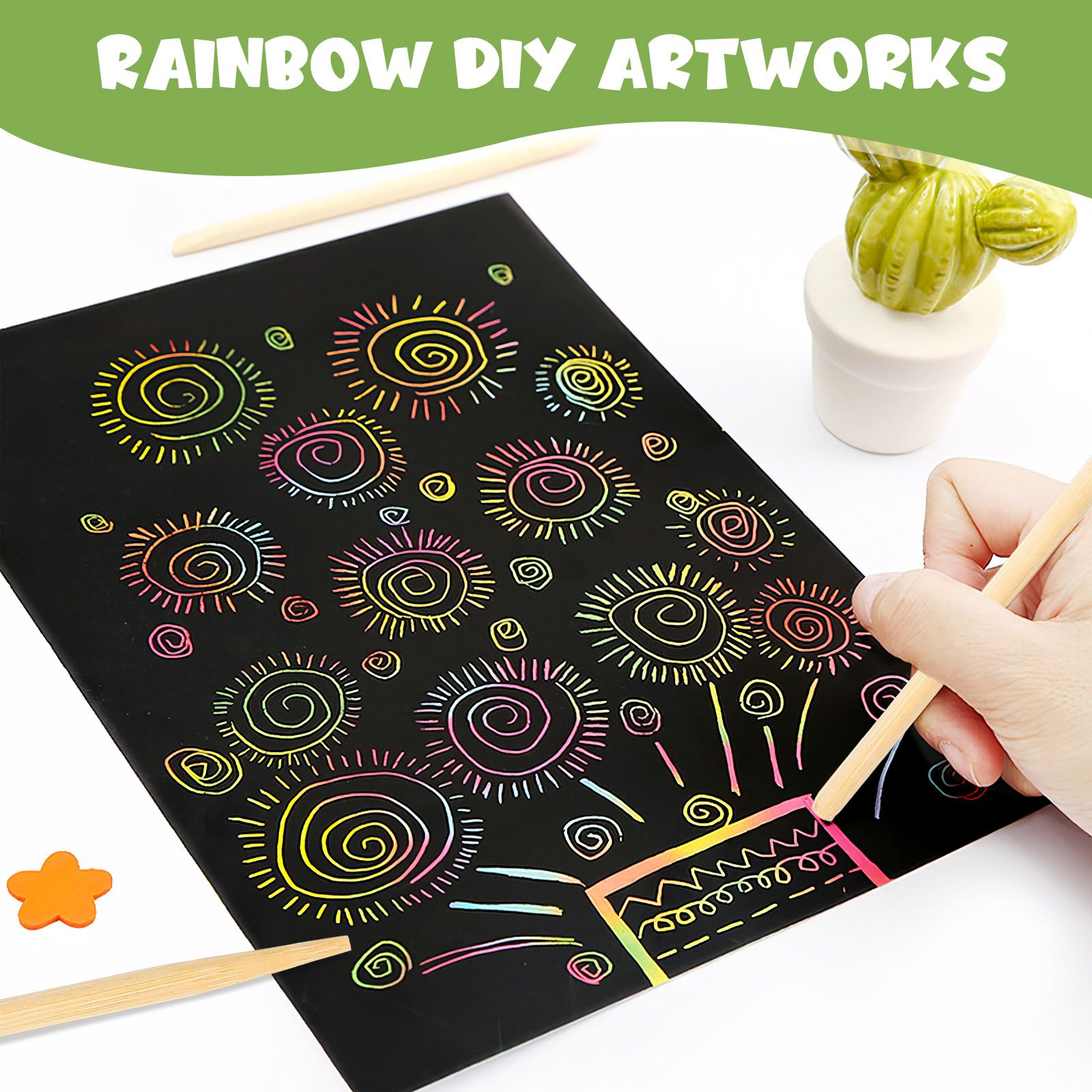 30pcs Scratch Bamboo Pens Wax  – обзор и цена Art Craft Stick