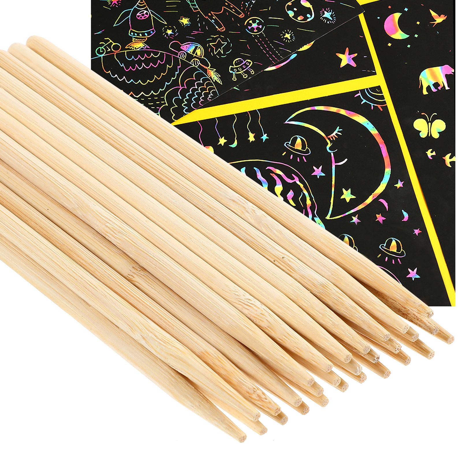 30pcs Scratch Bamboo Pens Wax  – обзор и цена Art Craft Stick