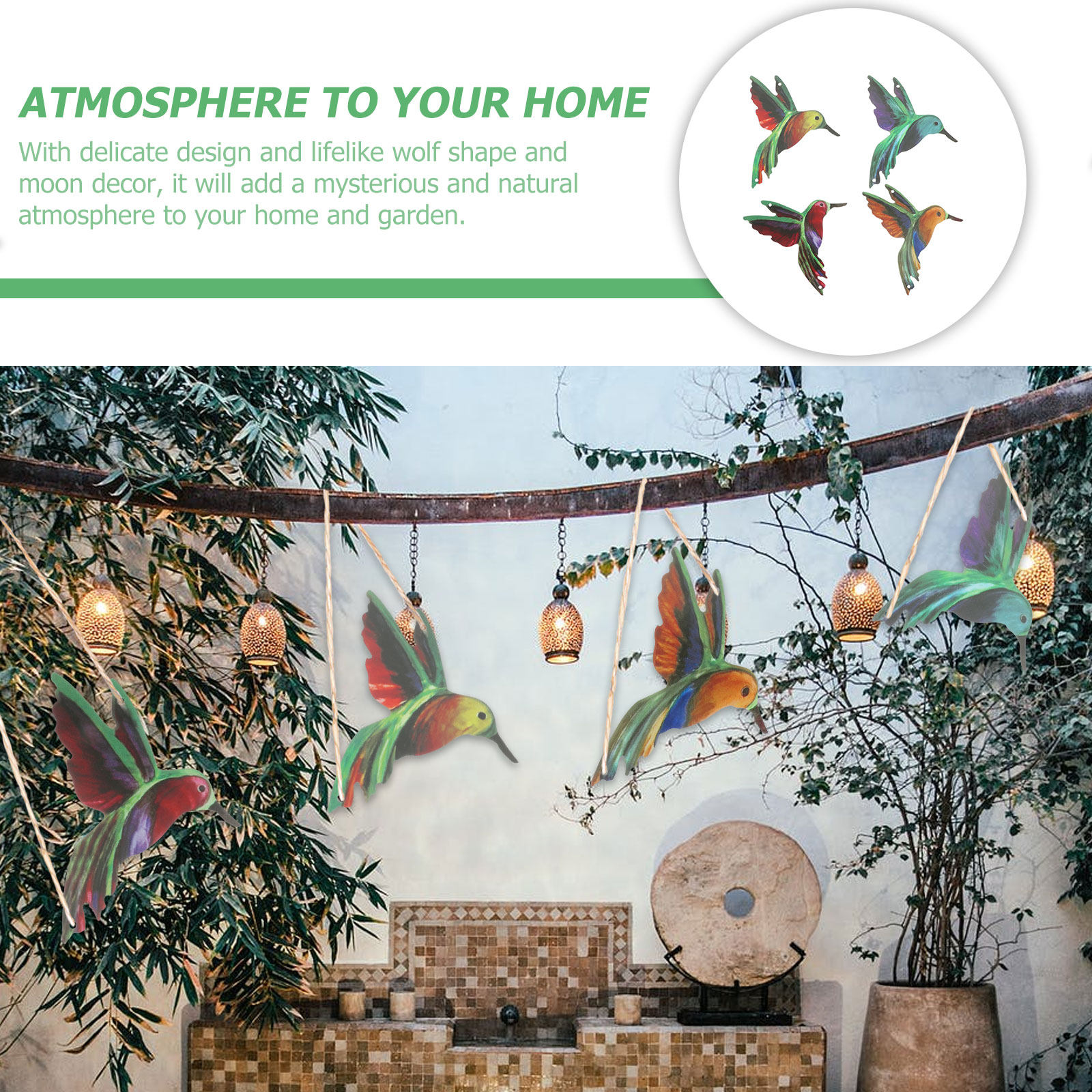 4pcs Iron Hummingbird Hanging  – обзор и цена Art Craft Display