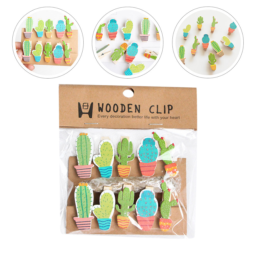 10Pcs Cactus Wooden Photo Clip – обзор и цена Art And Craft Photos