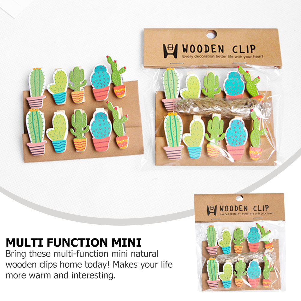 10Pcs Cactus Wooden Photo Clip – обзор и цена Art And Craft Photos