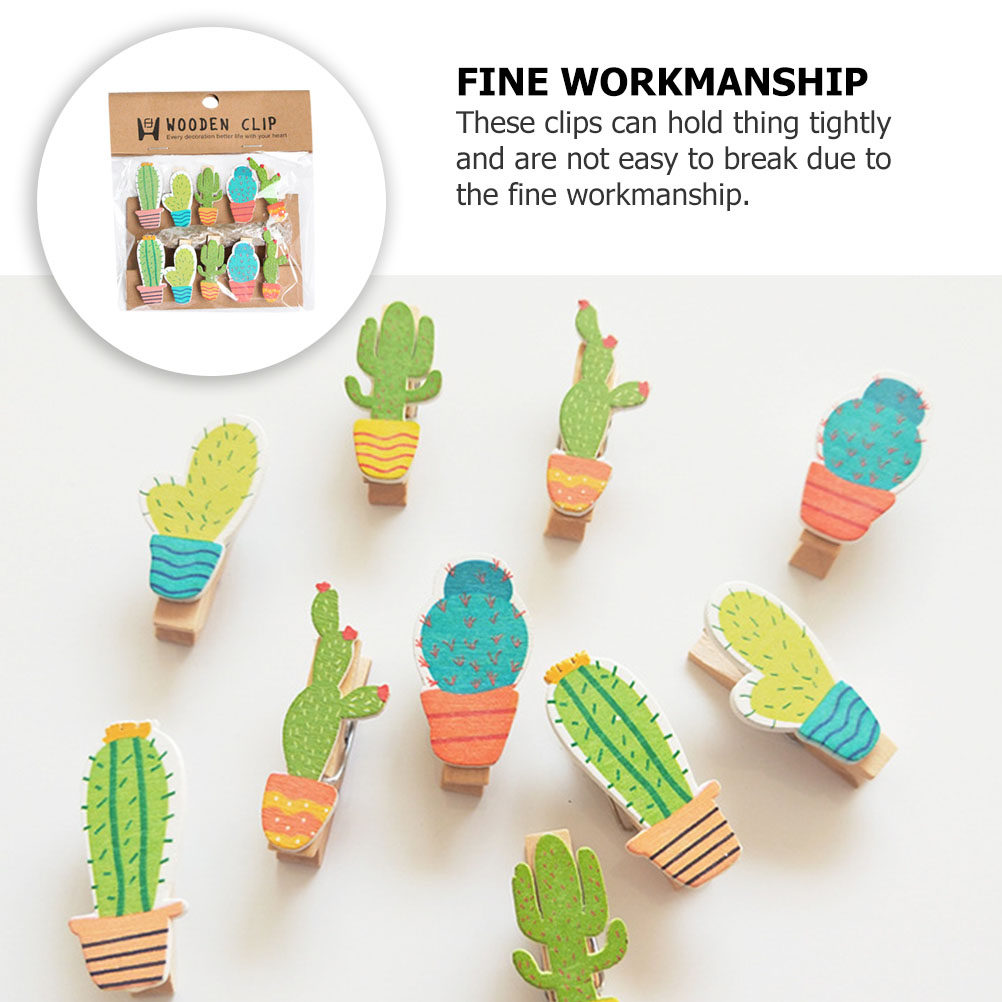 10Pcs Cactus Wooden Photo Clip – обзор и цена Art And Craft Photos