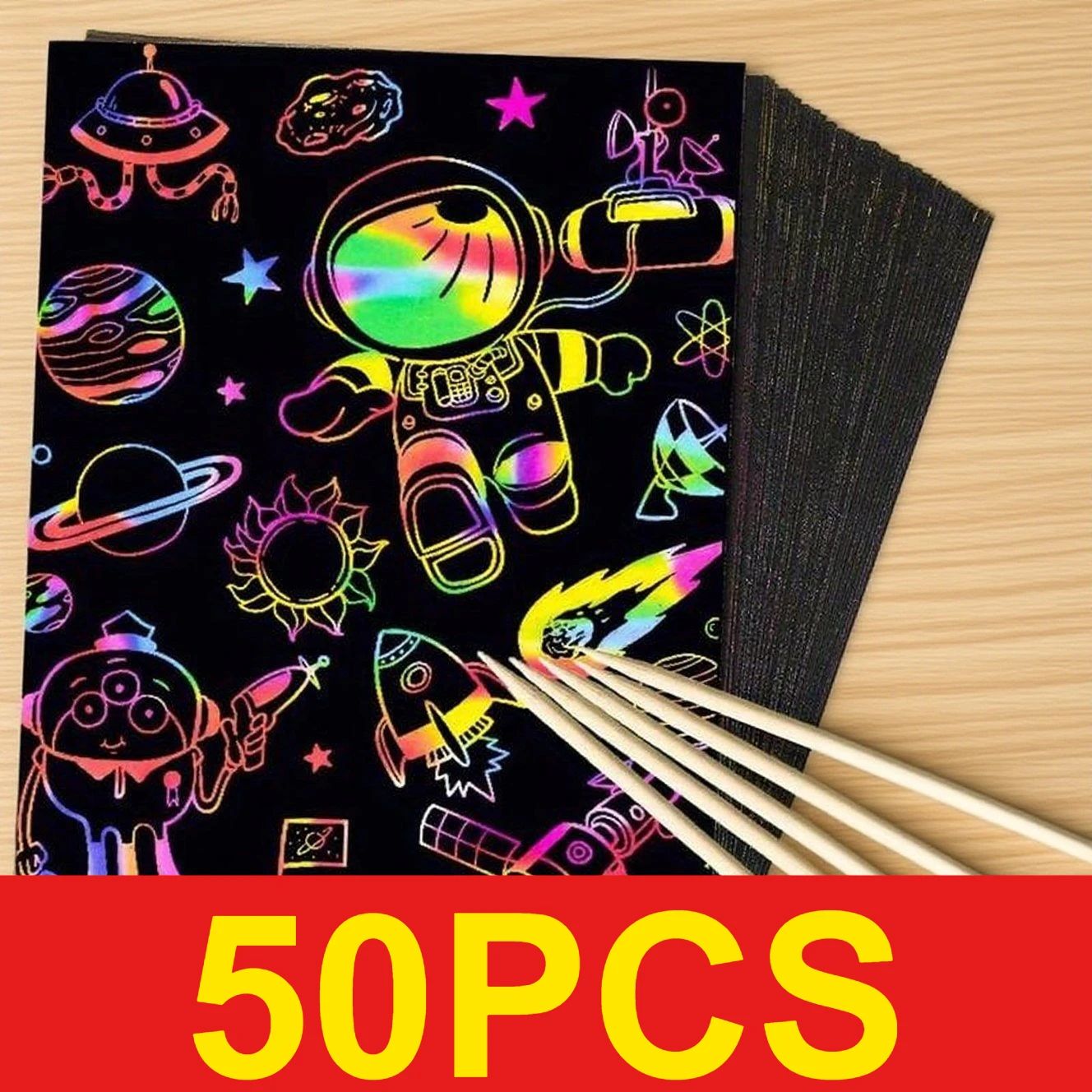 50 pcs Scratch Paper Kids Rain – обзор и цена Art Craft Kits For Kids