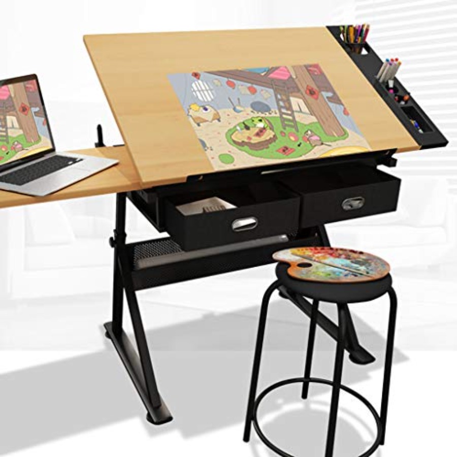 Drafting Table with Storage He – обзор и цена Art Craft And