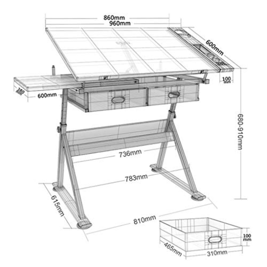Drafting Table with Storage He – обзор и цена Art Craft And
