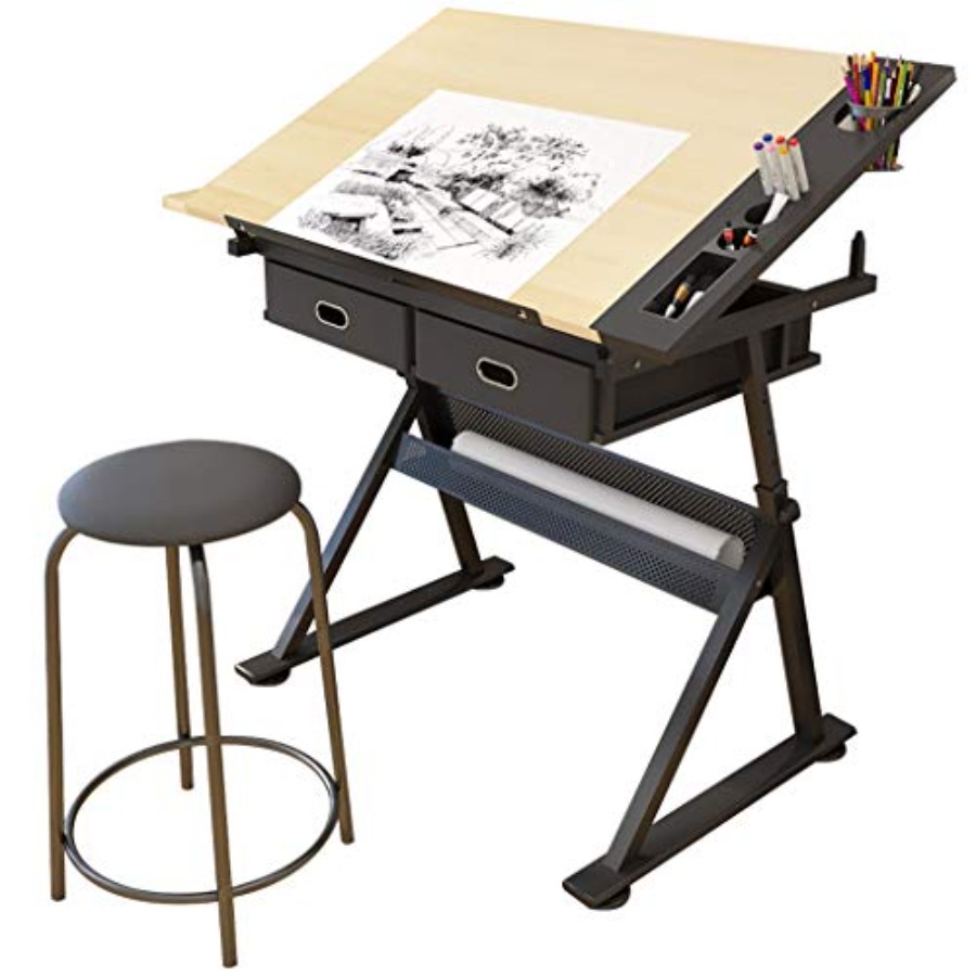 Drafting Table with Storage He – обзор и цена Art Craft And
