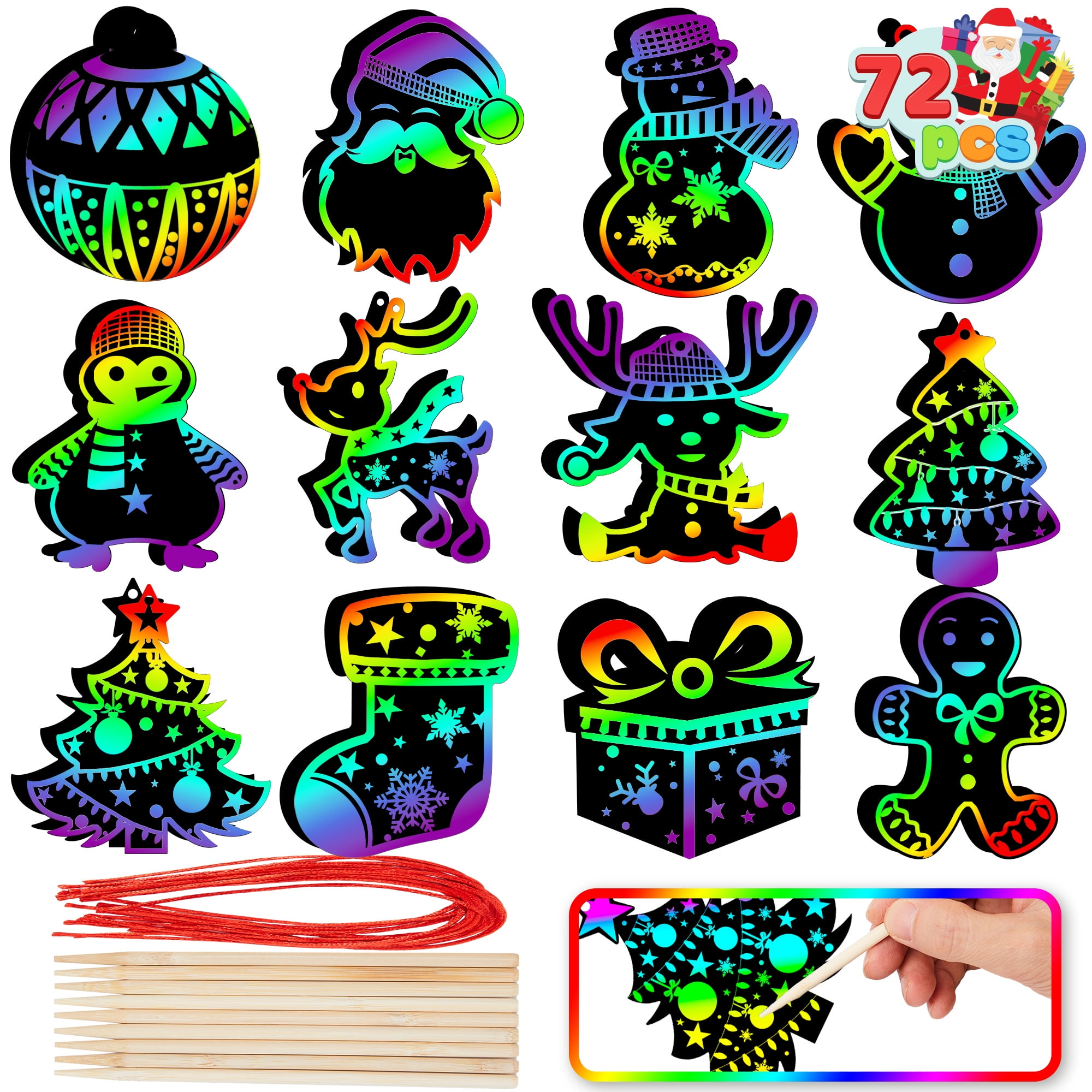 Joyfy 72 Pcs Christmas Scratch – обзор и цена Art Craft Kits For Kids