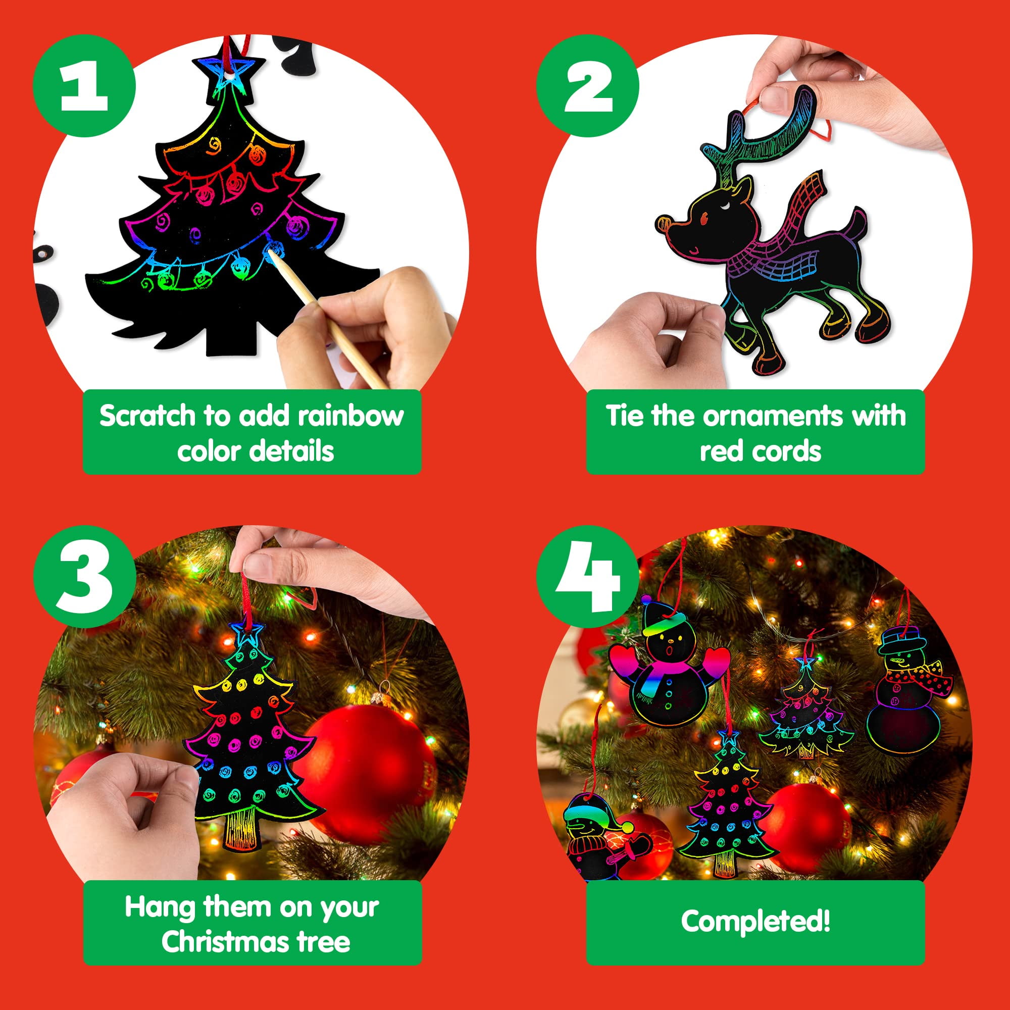 Joyfy 72 Pcs Christmas Scratch – обзор и цена Art Craft Kits For Kids