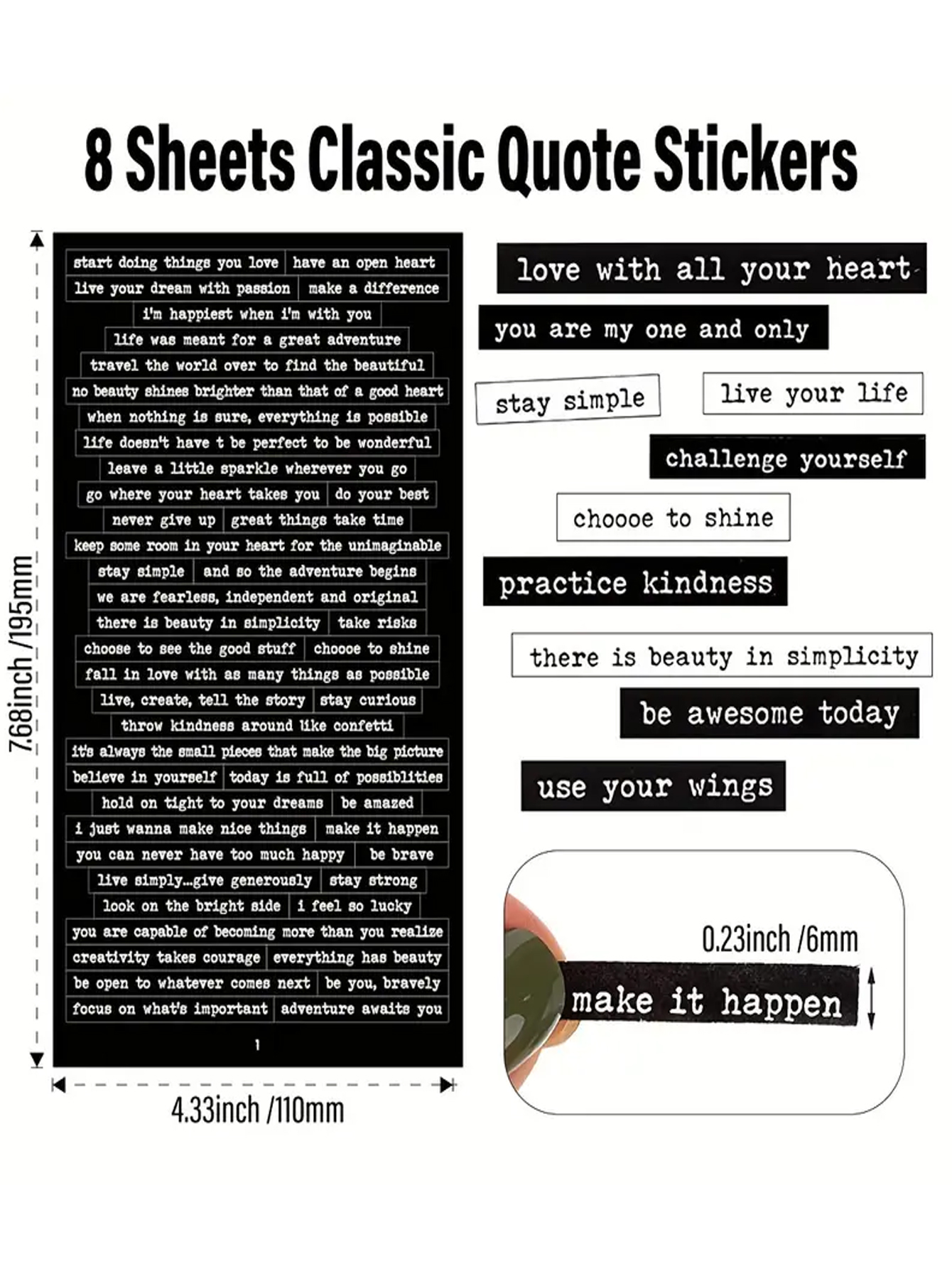 8 Sheets/406pcs Motivational Q – обзор и цена Art Craft Quotes