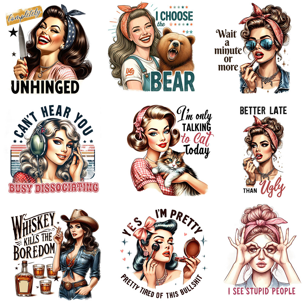 Funny Retro Girls Patches Heat – обзор и цена Art Craft Quotes