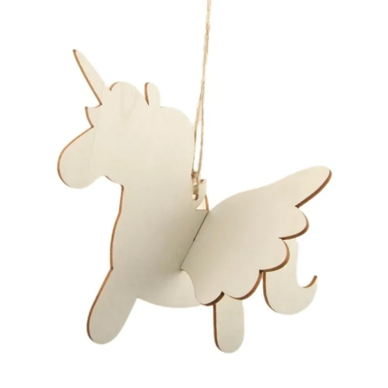 5pcs/lot Blank Wooden Hanging  – обзор и цена Art Craft Unicorn