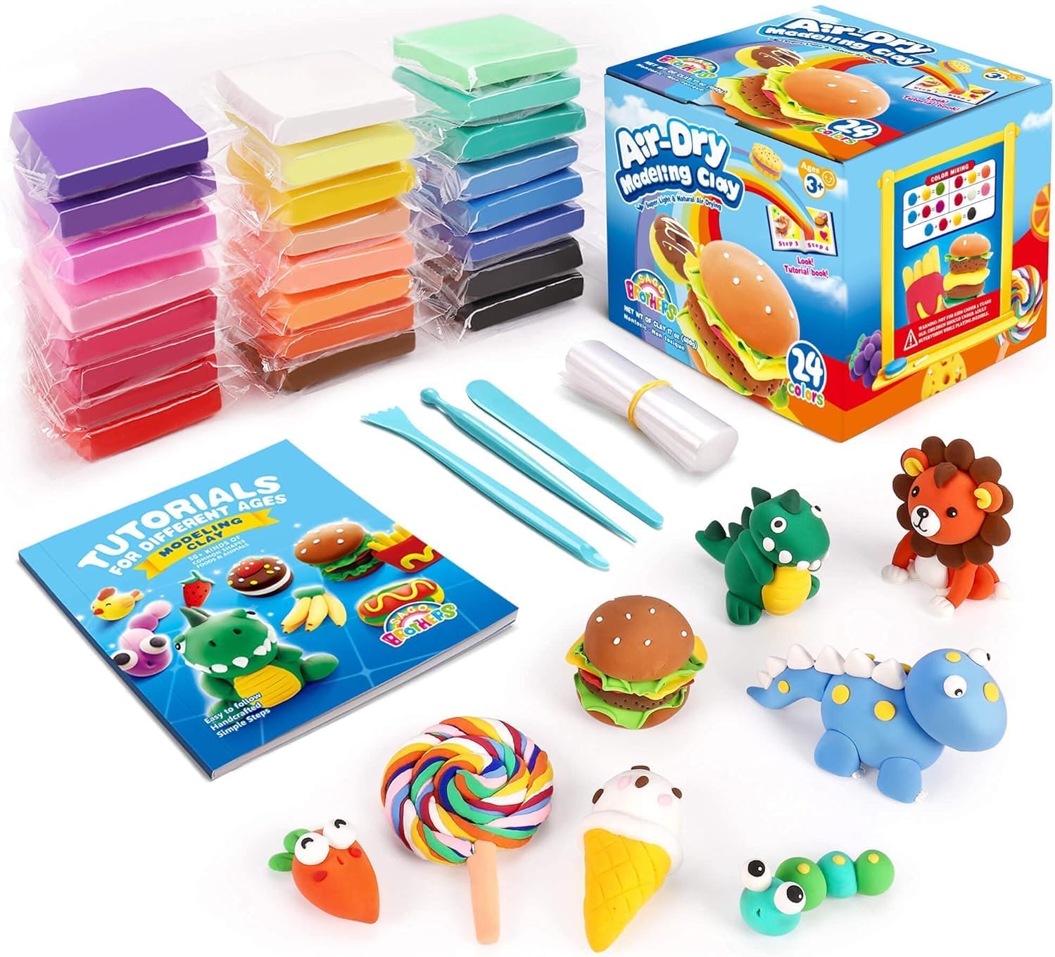 24 Colors Air Dry Clay Kit for – обзор и цена Art Craft And