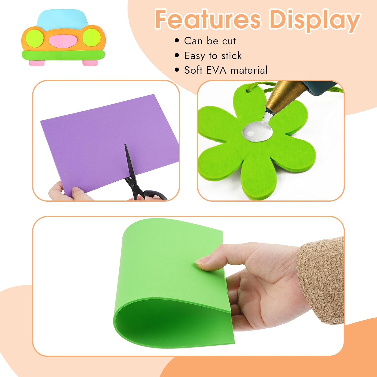 18 Sheets Foam Sheets, 9 Color – обзор и цена Art Craft In Paper