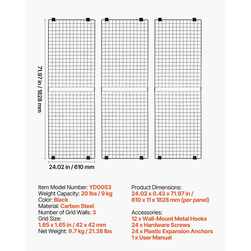 3 Packs Grid Wall Panels, 2 x  – обзор и цена Art Craft Display