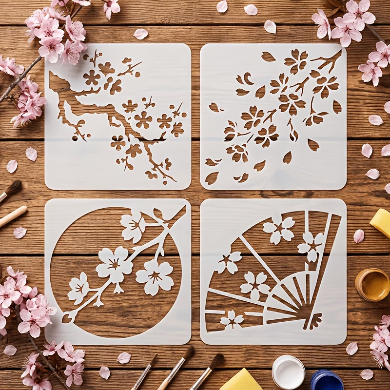 4PCS Japanese Cherry Blossom S – обзор и цена Art Craft Template