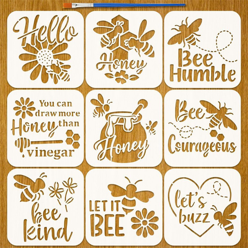 9Pcs Quotes Bee Honey Stencils – обзор и цена Art Craft Quotes