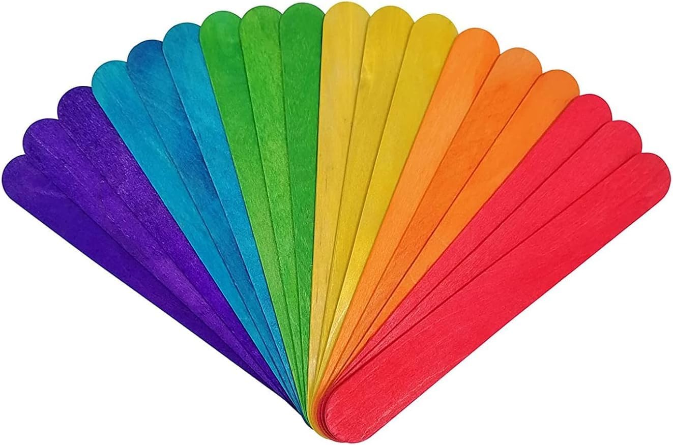 KTOJOY 6” 50 Pcs Colored Jumbo – обзор и цена Art Craft Stick