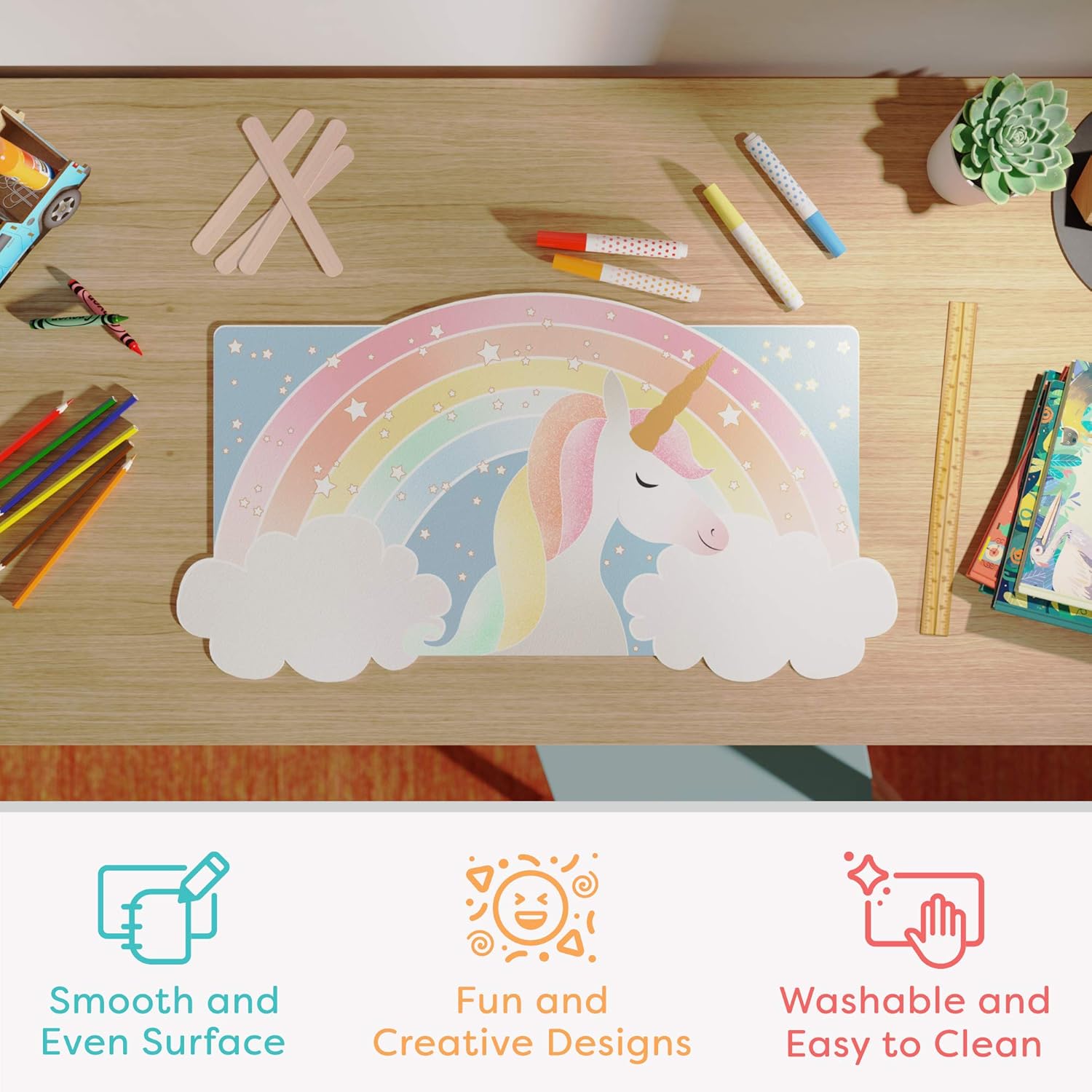 Unicorn Kids Desk Mat for Scho – обзор и цена Art Craft Unicorn